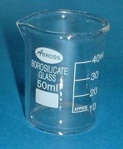 EC-003-32 Beakers 50ml Borosilicate Glass Pack of 10 Abron